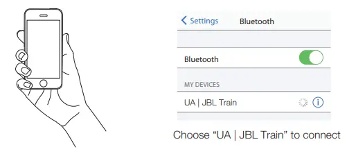 JBL Sport Wireless Train Headphone -Connect to bluetooth device