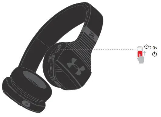 JBL Sport Wireless Train Headphone - Turn on the headphonee