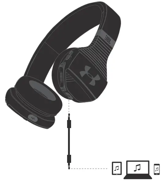 JBL Sport Wireless Train Headphone -WIRED LISTENING MODE