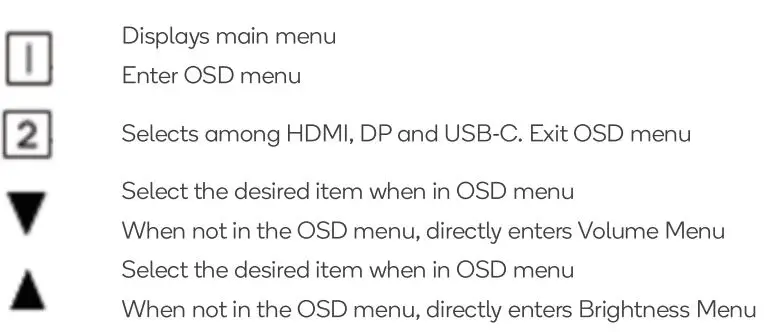 kogan KAMN27QUCMA 27 inch QHD IPS USB-C Freesync 75Hz Monitor User Guide - Using the OSD Menu