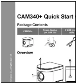 AVer CAM340 Ultra HD 4K Huddle Room Collaboration -Quick Start Guide