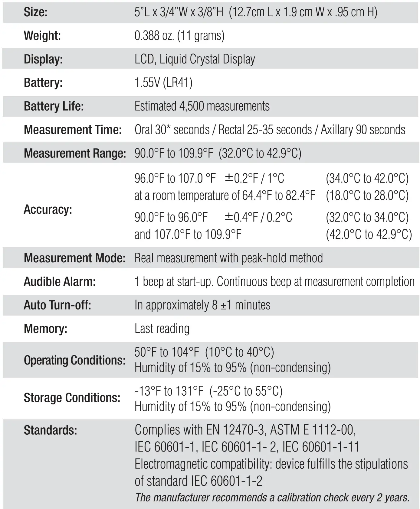 HOPKINS 570410 Digital Stick Thermometer - Specifications