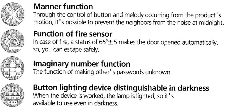 DIGITAL LOCK Auxiliary Lock Premium Digital Door Lock User Manual - Product Features