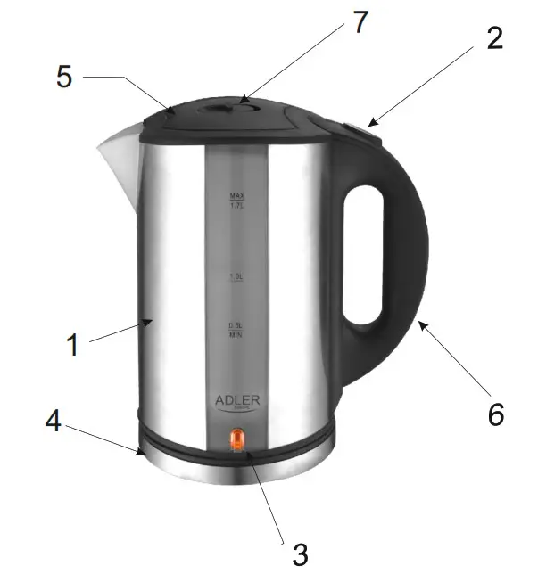 ADLER AD 1216 1.7L Electric Kettle- overview