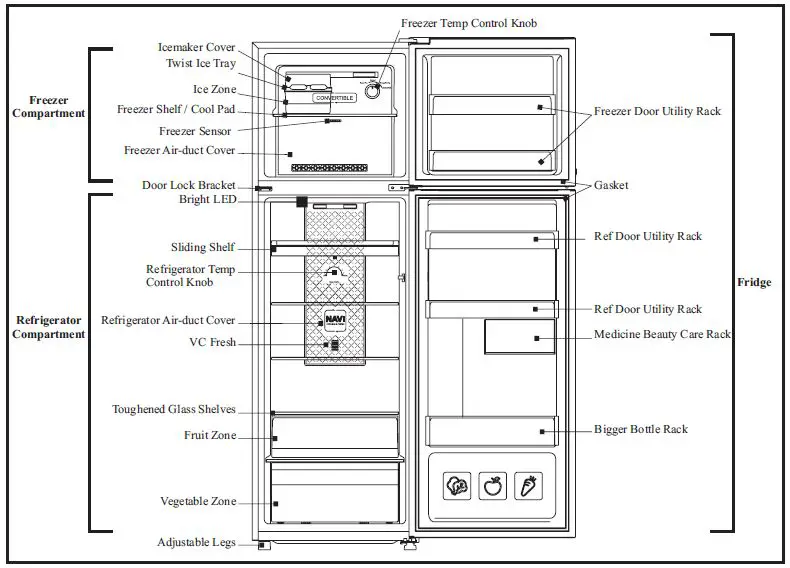 Haier HRF-2674BS-E Top Mount Frost Free Refrigerator fig1