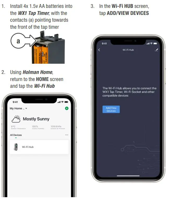 HOLMAN WiFi Controlled Hub Socket with Trimer User Manual - Add the WX1 and Wi-Fi Socket to Holman Home