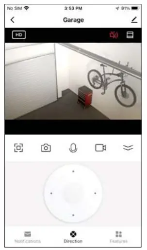 FEIT Electric LED Smart Camera Panel Light with Pan and Tilt Instruction Manual - Adjusting the camera in app