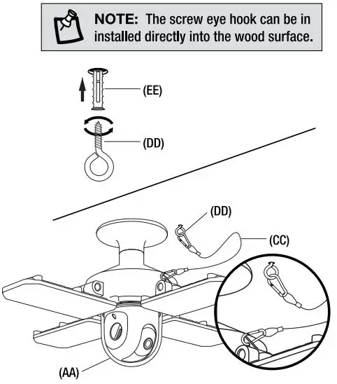 FEIT Electric LED Smart Camera Panel Light with Pan and Tilt Instruction Manual - Mounting the Safety cable