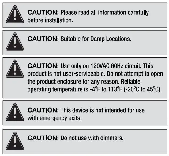 FEIT Electric LED Smart Camera Panel Light with Pan and Tilt Instruction Manual - Safety Information