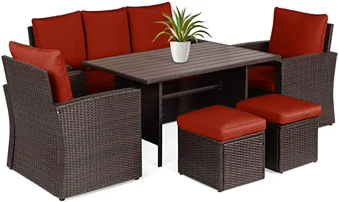 BCP SKY5801 7 Seater Wicker Dining Set - Cover