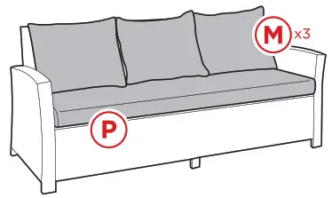 BCP SKY5801 7 Seater Wicker Dining Set - Product Assembly Cushions 2