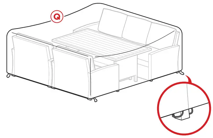 BCP SKY5801 7 Seater Wicker Dining Set - Using Cover 2