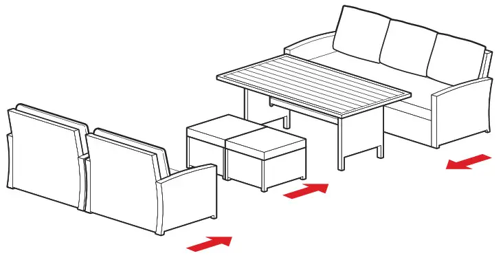 BCP SKY5801 7 Seater Wicker Dining Set - Using Cover