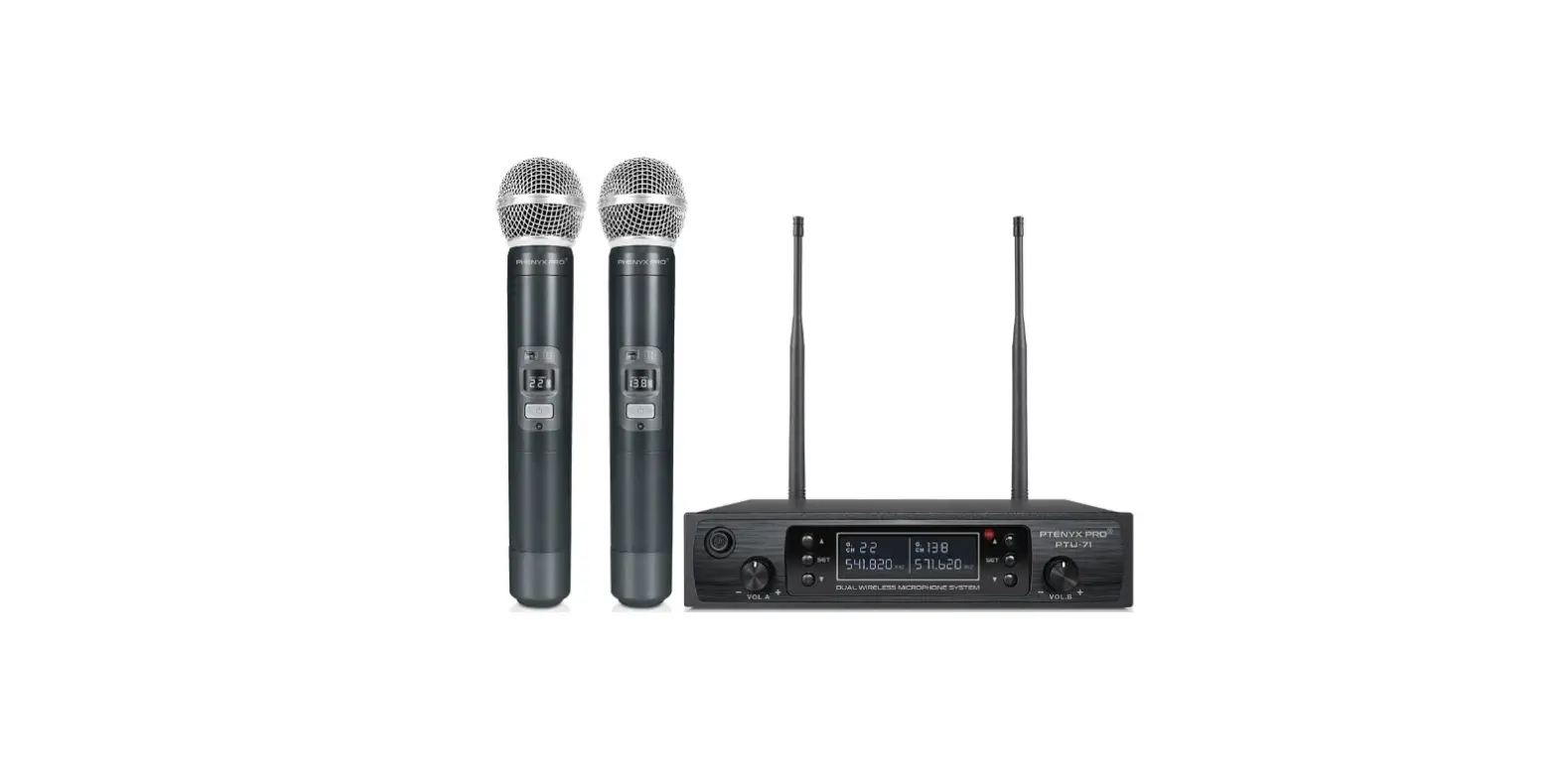 Phenyx Pro Ptu-71 Selectable Frequency Uhf Dual Channels Wireless Microphone System Owner's Manual Phenyx Pro Ptu-71 Selectable Frequency Uhf Dual Channels Wireless Microphone System Owner's Manual