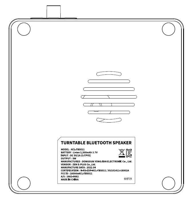 KHVATEC BT21 Turntable Bluetooth Speaker 6