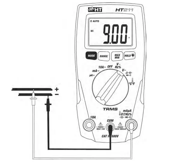 HT211 Handheld Multimeter Digital CAT III 600 V Display 2