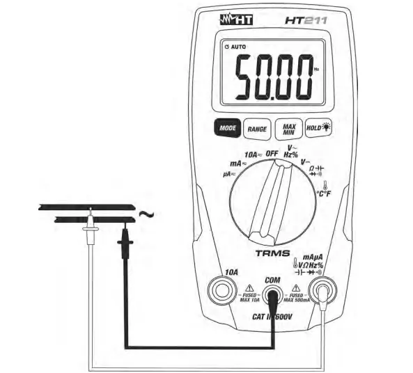 HT211 Handheld Multimeter Digital CAT III 600 V Display 4