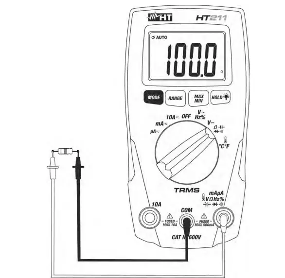 HT211 Handheld Multimeter Digital CAT III 600 V Display 5