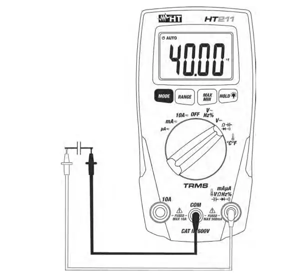 HT211 Handheld Multimeter Digital CAT III 600 V Display 7