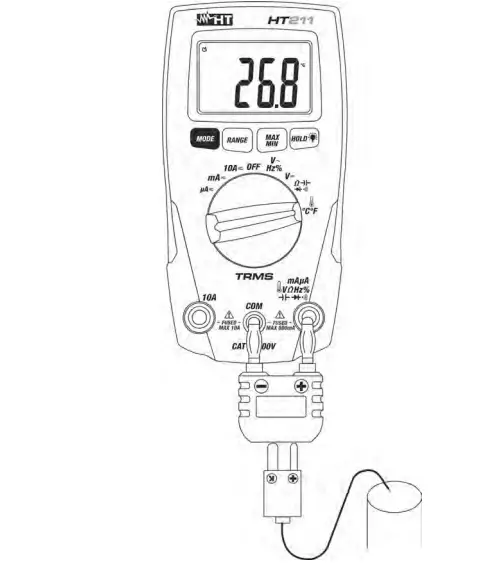 HT211 Handheld Multimeter Digital CAT III 600 V Display 8