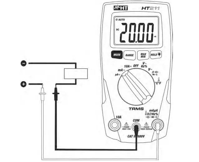 HT211 Handheld Multimeter Digital CAT III 600 V Display 9