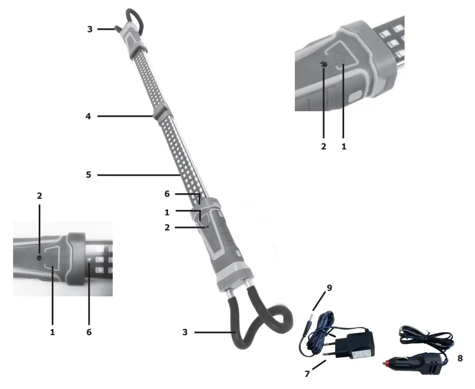 GYS 059962 Cordless Foldable Under Bonnet LED Lamp - Features