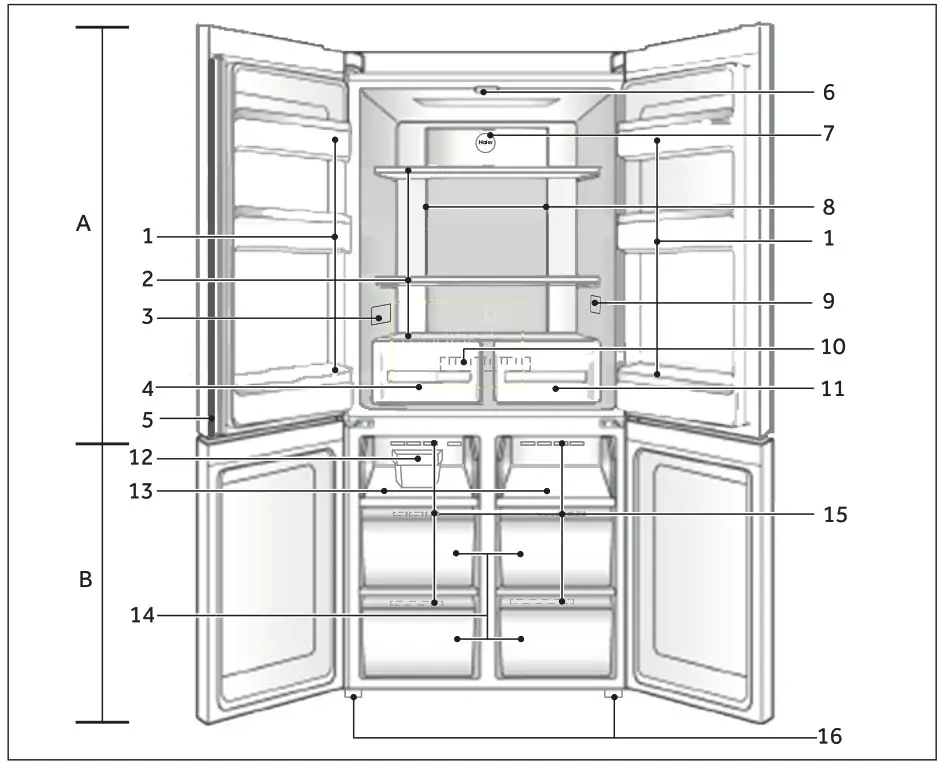 Haier HTF-456DM6 Refrigerator Freezer - fig 2