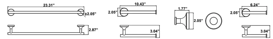 FORCLOVER HAT-A7101-BN 4-Piece Bath Hardware Set with Towel Bar-fig8