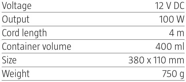 HAMRON 006872 Hand Vacuum Cleaner Instruction Manual - Technical Data