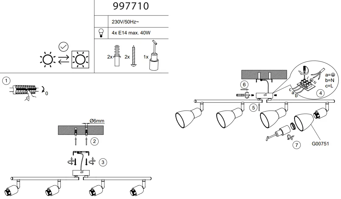 LeuchtenDireckt 11954-55 KARO Ceiling Light - 1
