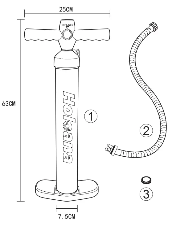 Holoana Inflatable SUP Board Pump-parts
