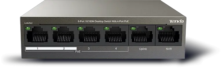 Tenda TEF1106P-4-63W 6-Port 10-100M Desktop Switch with 4-Port PoE-fig1