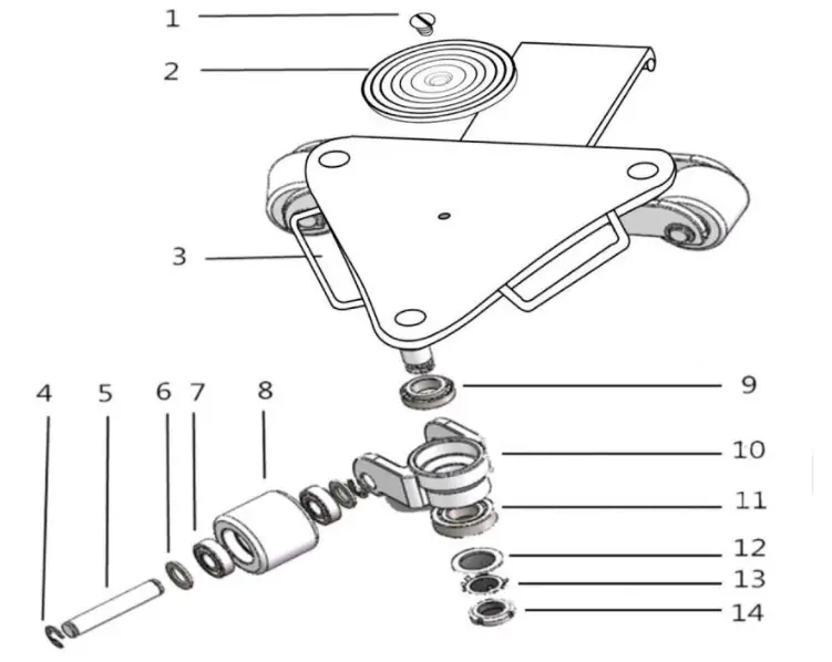 Lifting365 VRS4 Machinery Moving Skate - Spare Parts Breakdown