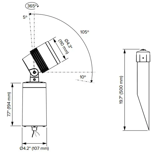 LUMASCAPE LS2012 Centria C1 Foundation Stake Mount Spotlight - Figure 4