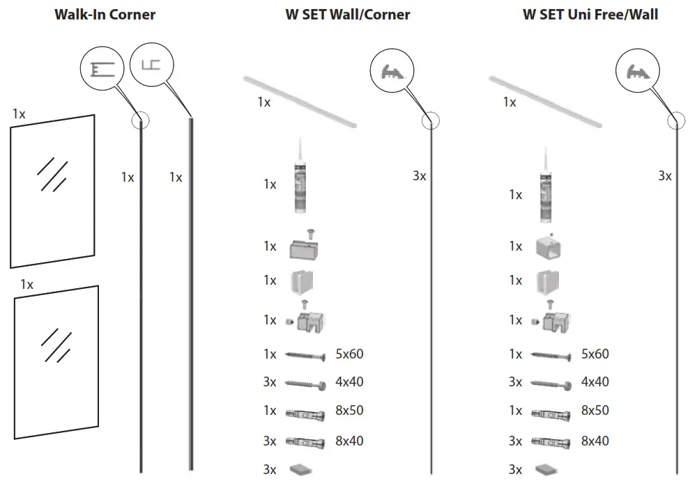 RAVAK GW1CG4C00Z1 Walk-In Corner Shower - 2