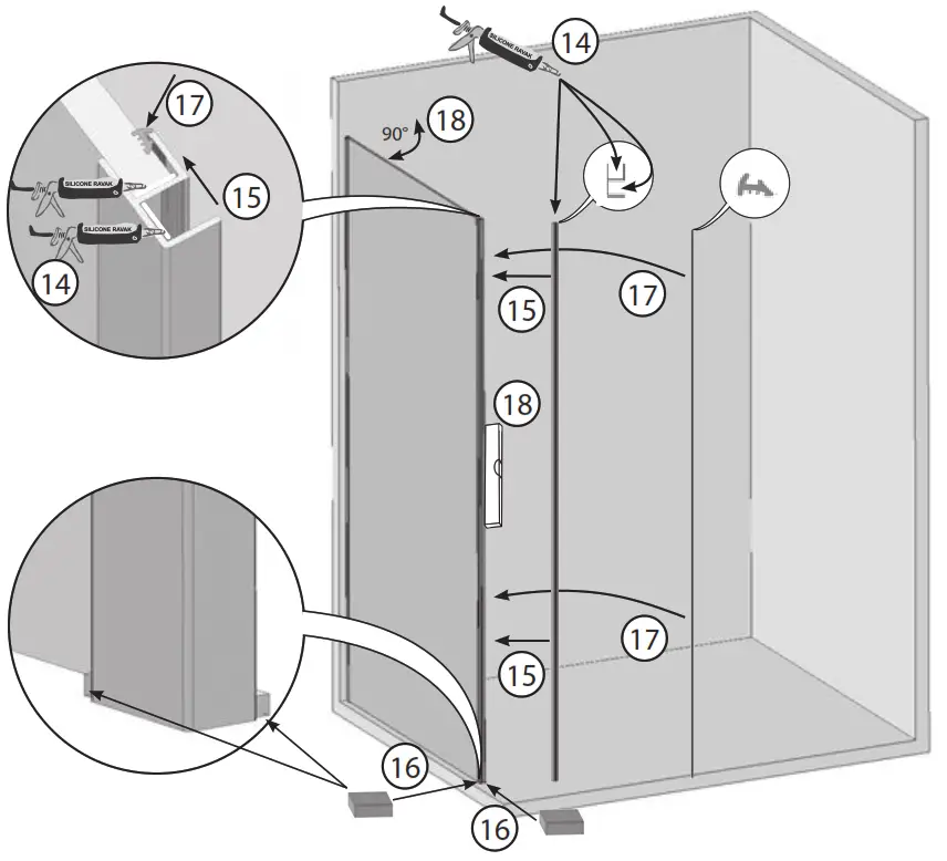 RAVAK GW1CG4C00Z1 Walk-In Corner Shower - 6