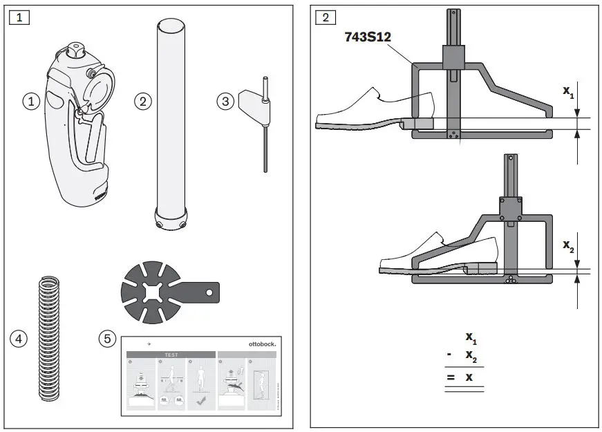 ottobock 3R80 Modular Knee Joint Instruction Manual - Fig 1,2