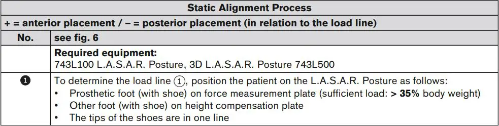 ottobock 3R80 Modular Knee Joint Instruction Manual - Static Alignment