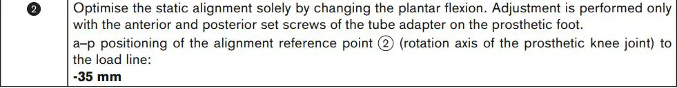 ottobock 3R80 Modular Knee Joint Instruction Manual - Static Alignment