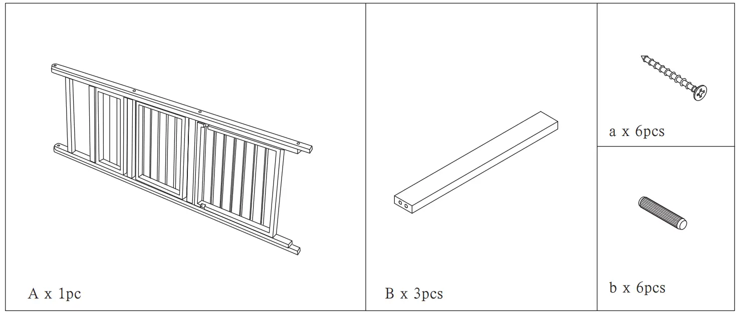 welltime 12236261-66706211 Bamboo Shelf 3 Shelves - Fig 1