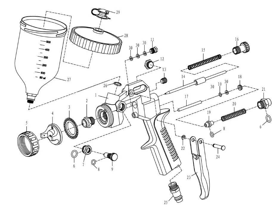 BORMANN-BSG1218-Spray-Gun-upper-Container-FIG-1