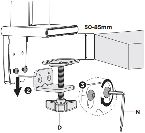 amer mounts HYDRA2A Counterbalance Monitor Arm B01_4