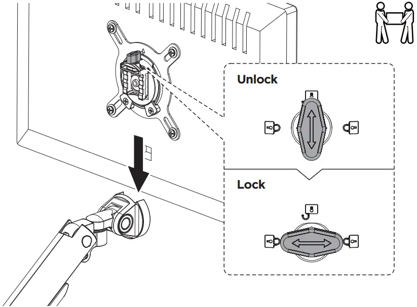 amer mounts HYDRA2A Counterbalance Monitor Arm B04