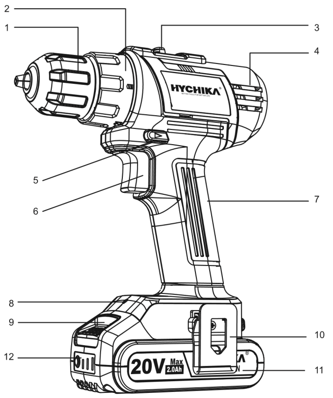 HYCHIKA DD18F Cordless Compact 38 in Drilriver kit - Product Feature