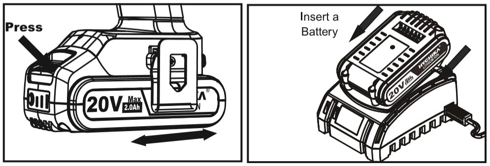 HYCHIKA DD18F Cordless Compact 38 in Drilriver kit - battery charger