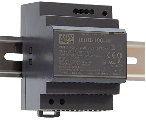 MEAN WELL HDR-100 Series 85 to 100W Ultra Slim Step Shape DIN Rail