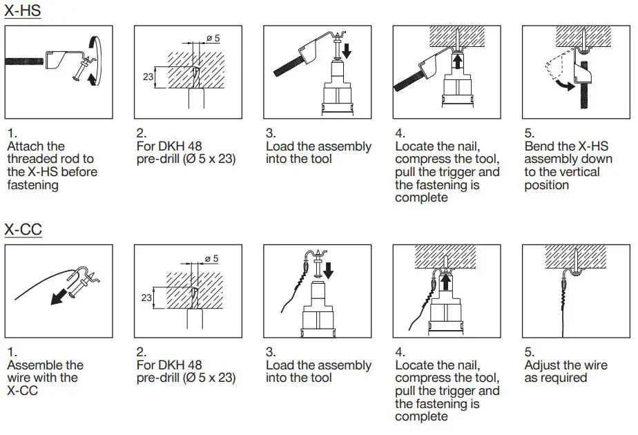 HILTI X-CC U CEILING CLIP with Nail Submission Folder User Manual - Installation