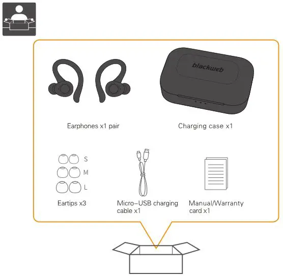 Blackweb True Wireless Stereo Earbuds - Package Contents