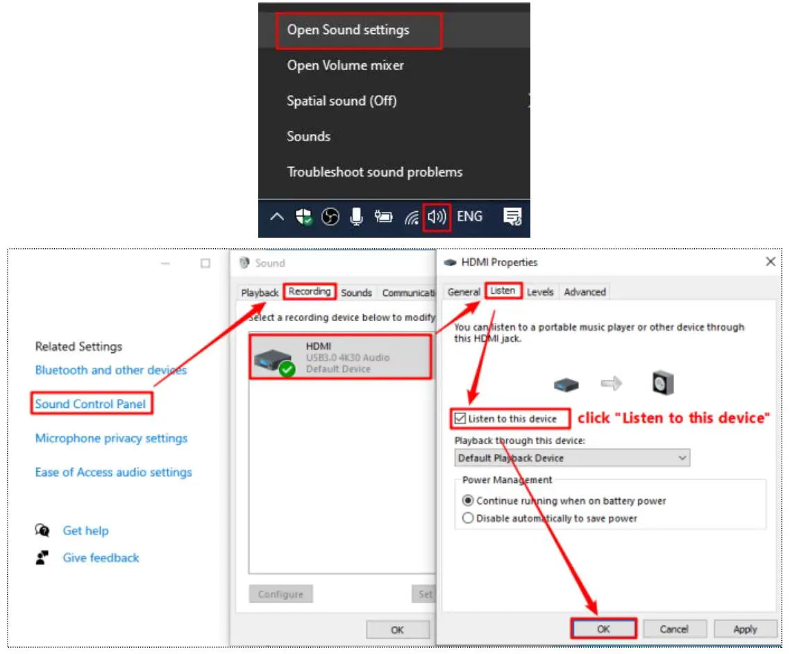 RGBlink MSP331 HDMI to USB-C Capture User Guide - Sound Settings