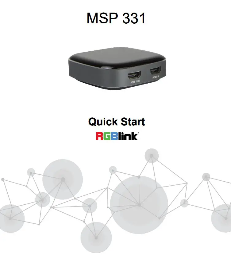RGBlink MSP331 HDMI to USB-C Capture User Guide
